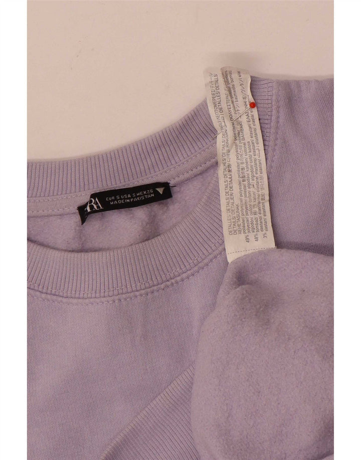 Zara Dame Sweatshirt Jumper UK 10 Small Purple Polyester