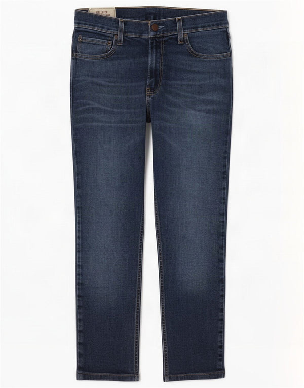 Hollister Womens Super Skinny Cropped Jeans W33 L25 Blue Cotton