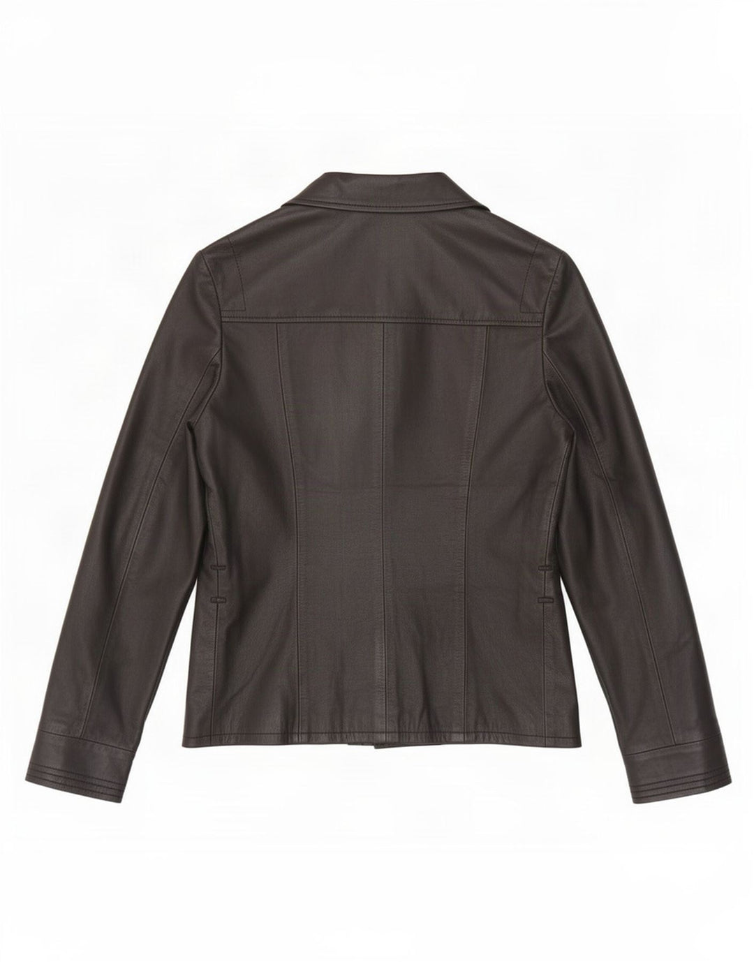 Settore Dame 3-knaps Læder Blazer Jakke UK 12 Medium Sort