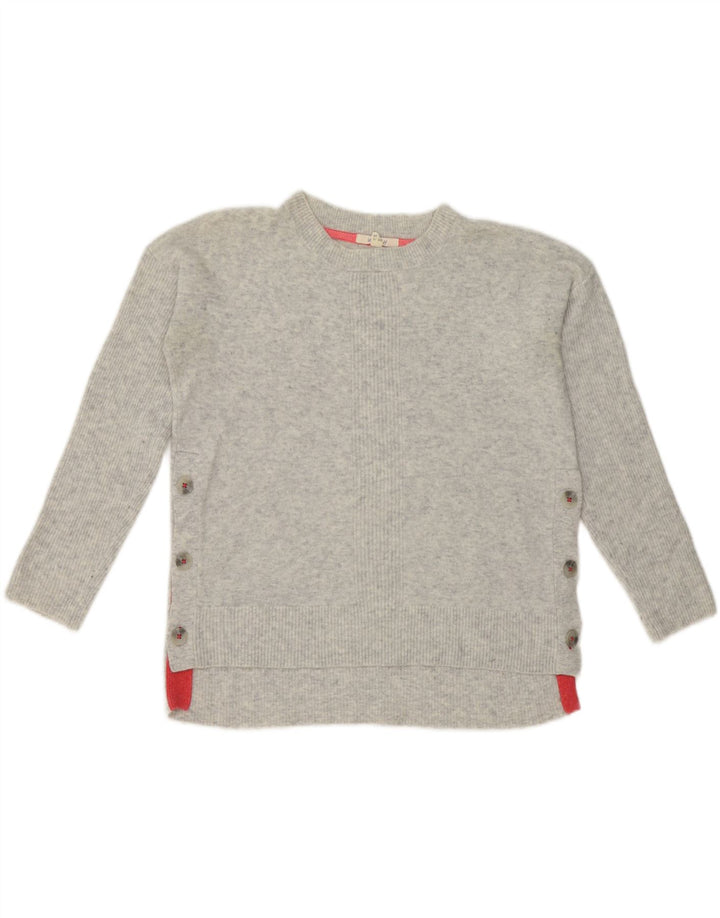 WHITE STUFF Womens Oversized Crew Neck Jumper Sweater UK 10 Small Grey Vintage White Stuff and Second-Hand White Stuff from Messina Hembry 