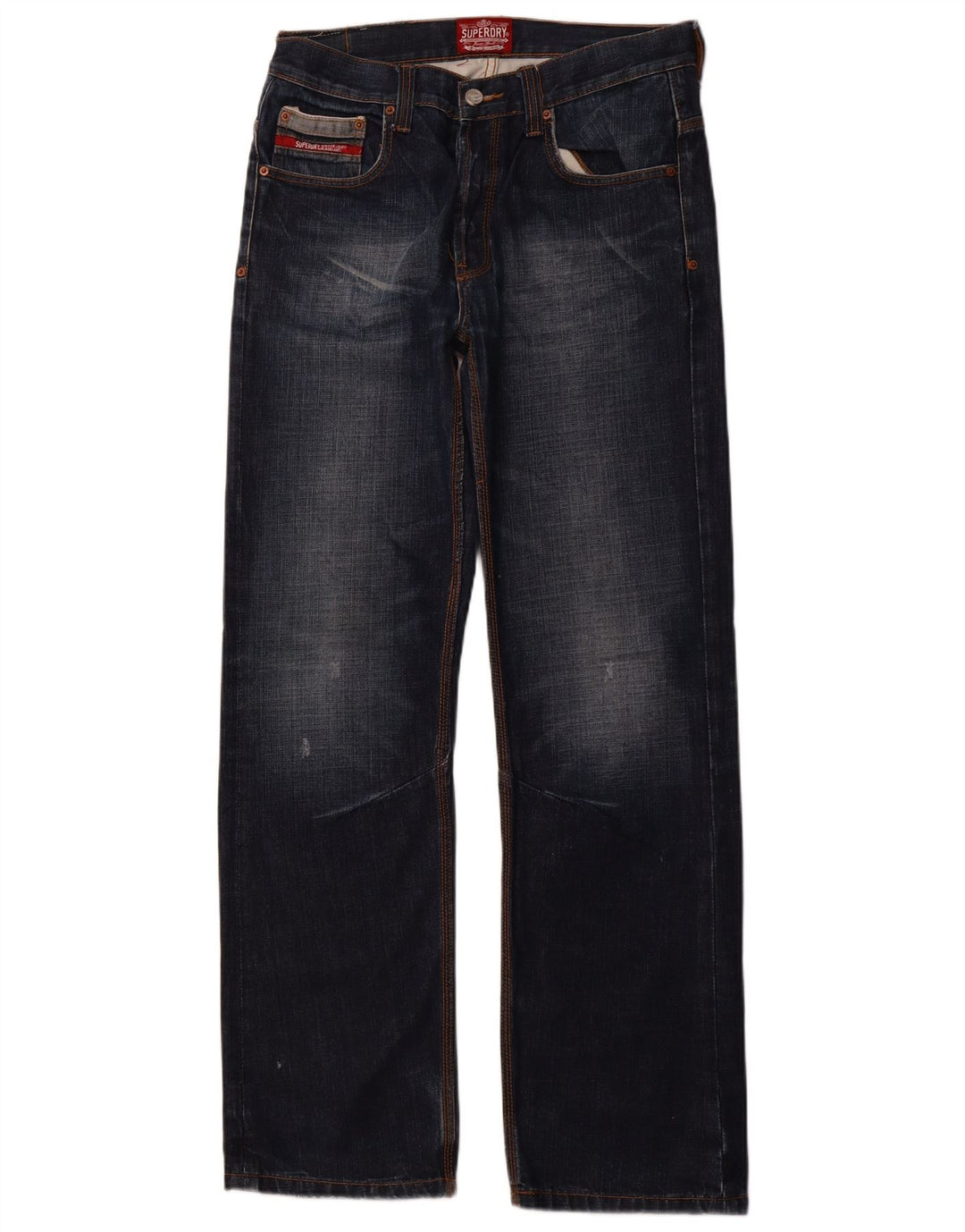 SUPERDRY Straight jeans til mænd W32 L33 blå bomuld