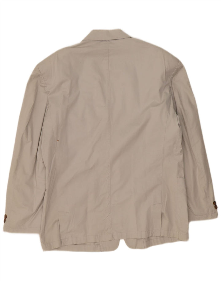 UDSTYR Herre 2 Knaps Blazer Jacket UK 40 Stor Grå Bomuld
