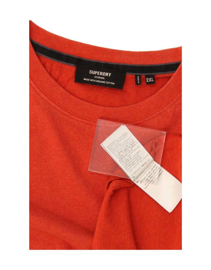 Superdry T-shirt top til mænd 2XL rød bomuld