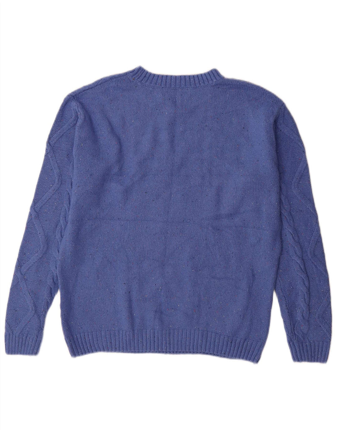Marks & Spencer Herre sweater med rund hals, lille blå flækket bomuld