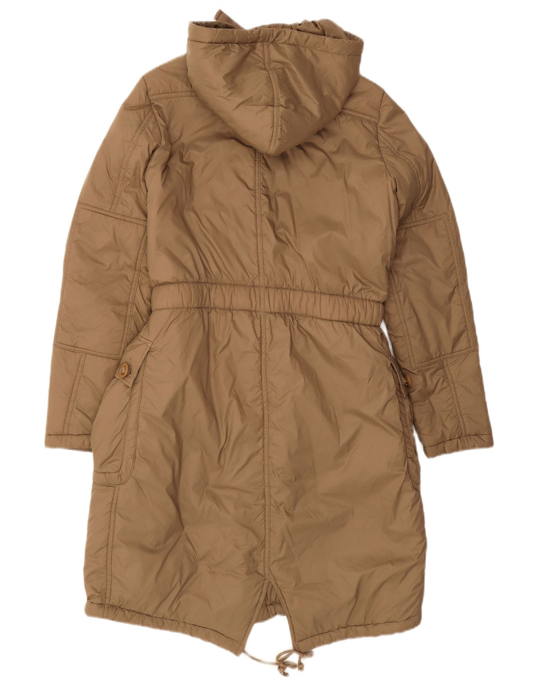 Replay Dame Oversized Hooded Parka Jacket UK 10 Small Brown Polyamide