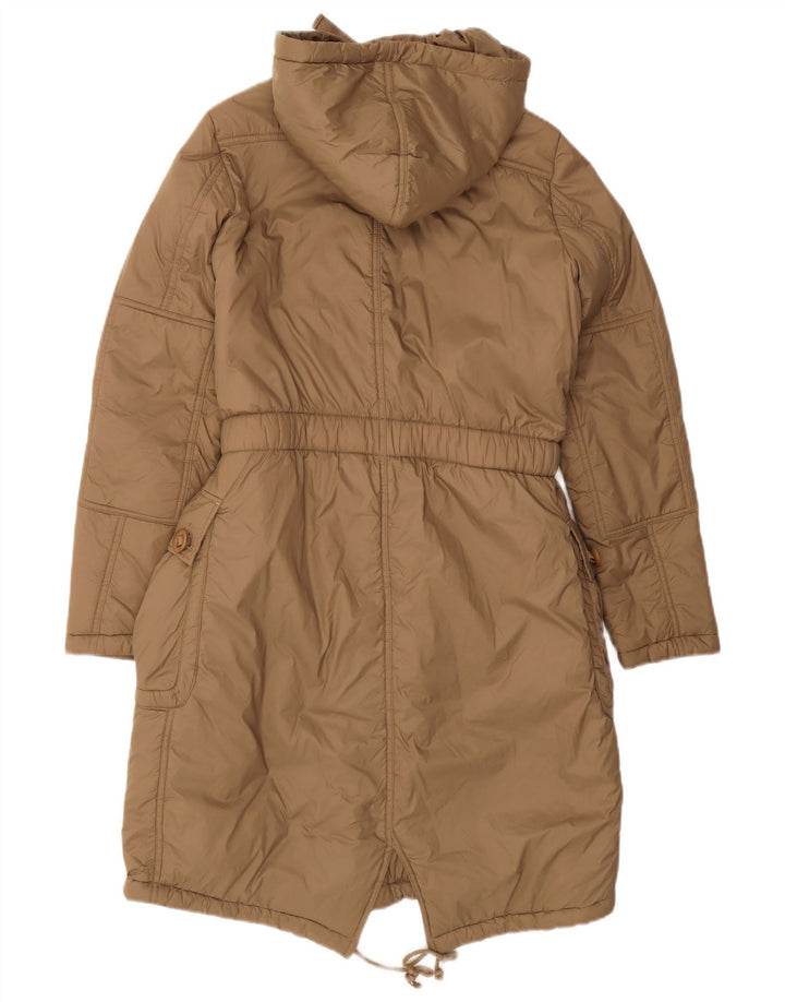 Replay Dame Oversized Hooded Parka Jacket UK 10 Small Brown Polyamide