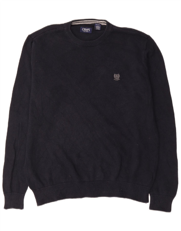 Chaps Herre Crew Neck Jumper Sweater XL Sort Bomuld
