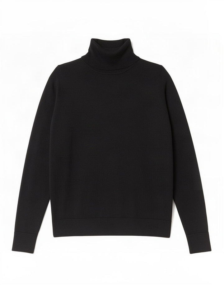 Marks & Spencer Dame Rullehals Sweater UK 10 Small Black