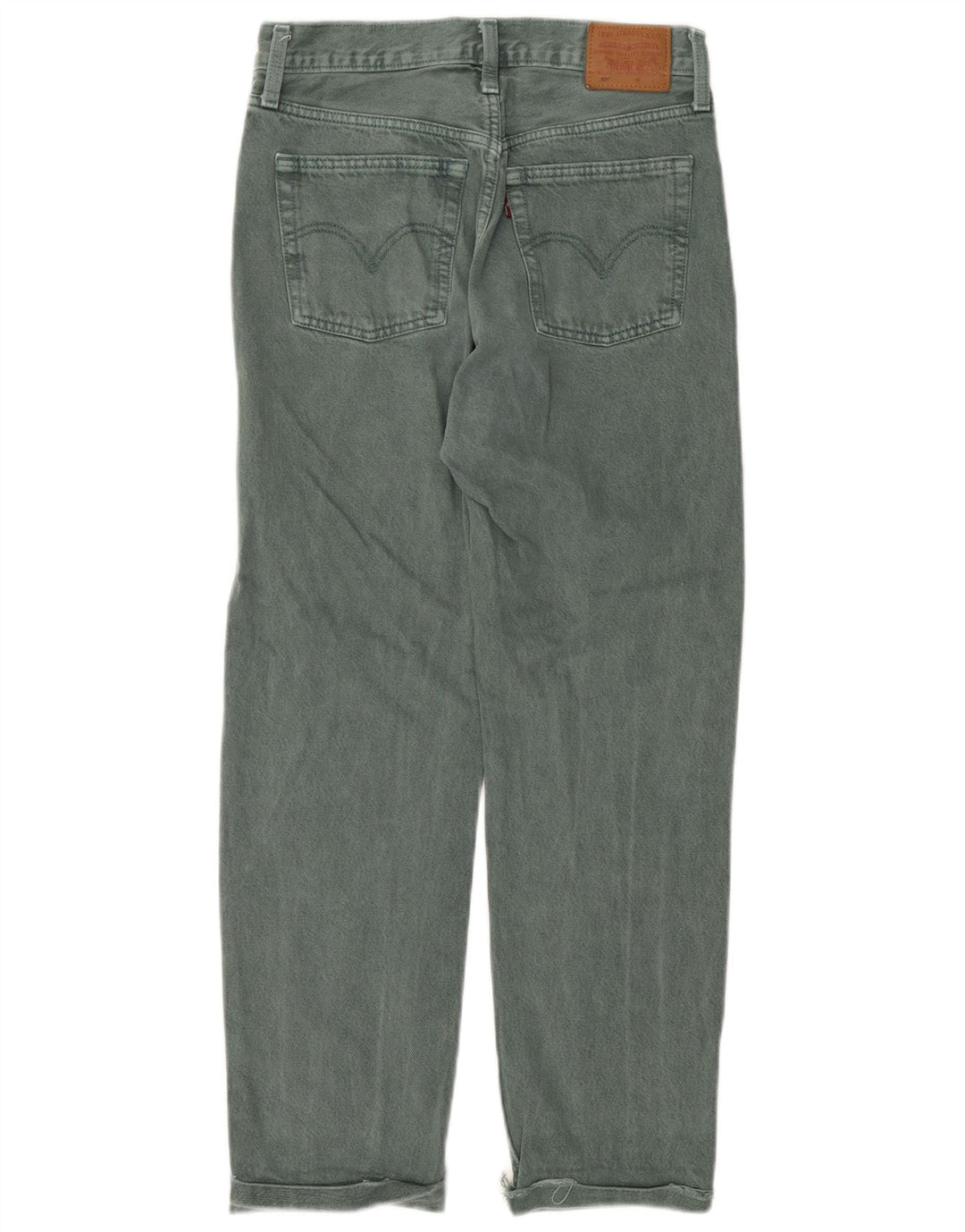 LEVI'S Dame 501 Straight Jeans W27 L28 Grøn Bomuld