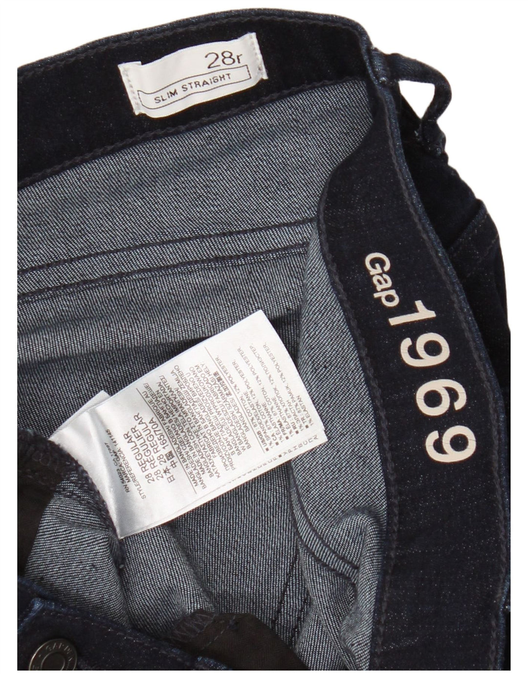 Gap Dame Slim Straight Jeans W28 L32 Marineblå Bomuld