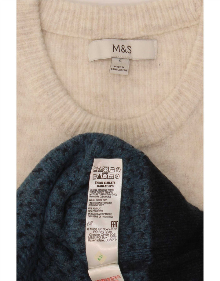 Marks & Spencer Herre sweater med rund hals, lille marineblå farveblok