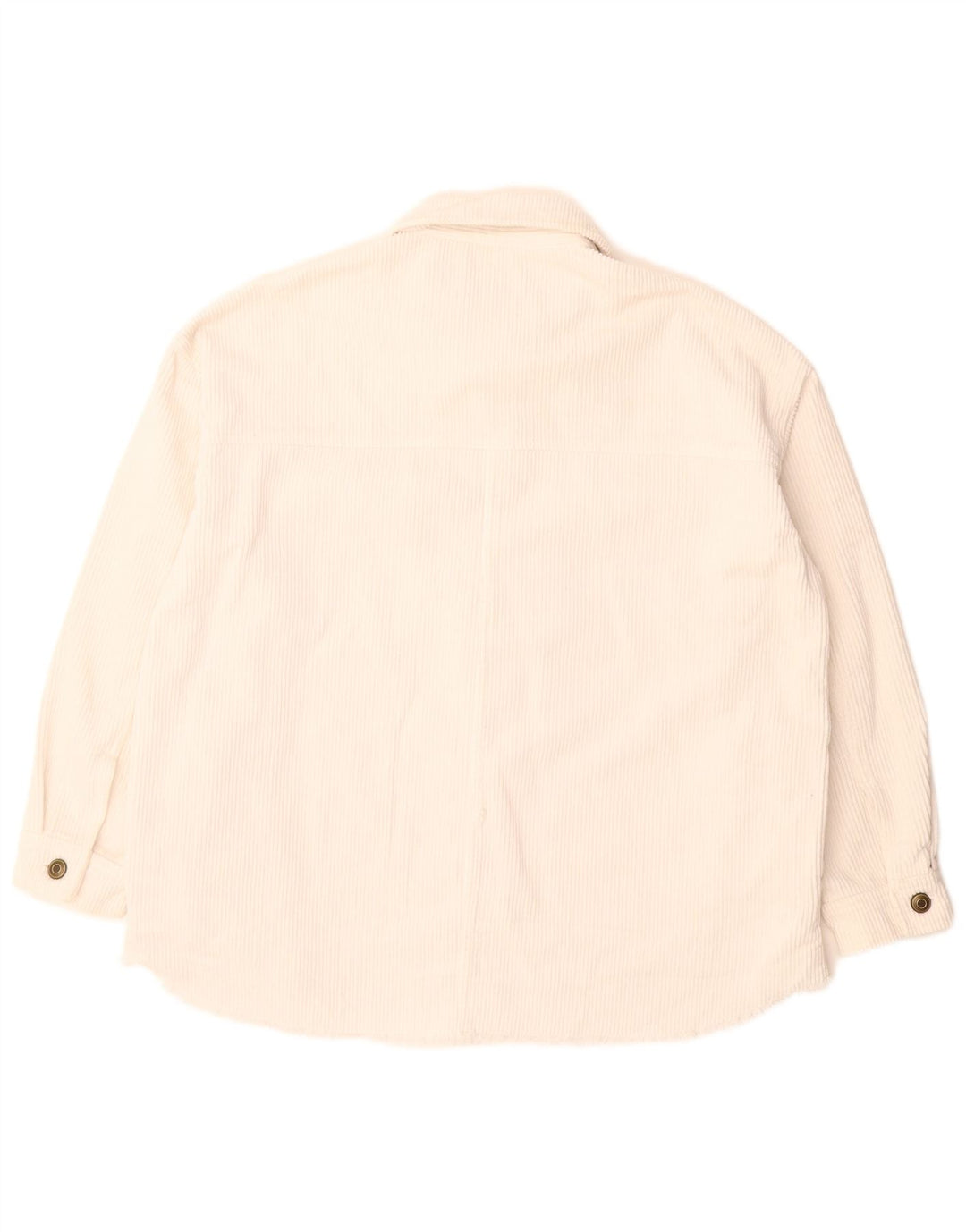Zara Dame Oversized Corduroy Jacket UK 10 Small White Bomuld