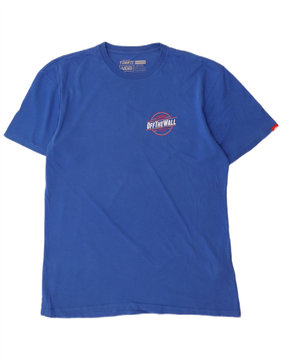 VANS Herre Klassisk Grafisk T-Shirt Top Stor Blå Bomuld