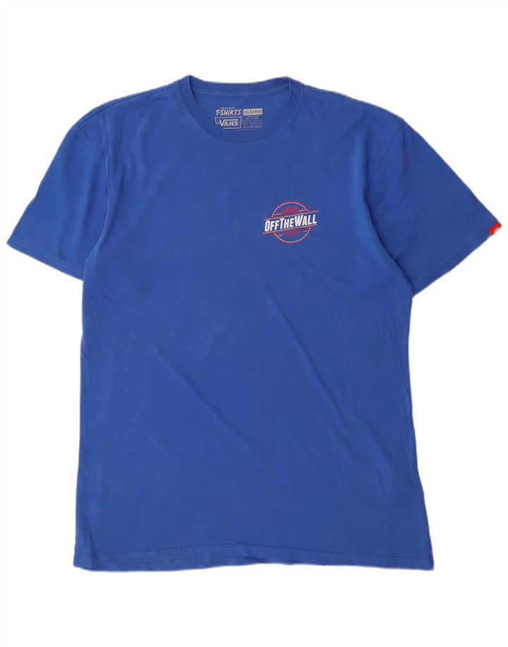 VANS Herre Klassisk Grafisk T-Shirt Top Stor Blå Bomuld