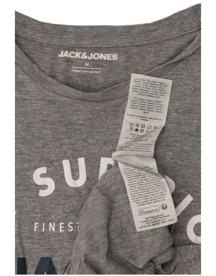 Jack & Jones Herre grafisk T-shirt Top Mellemgrå Flecked Bomuld