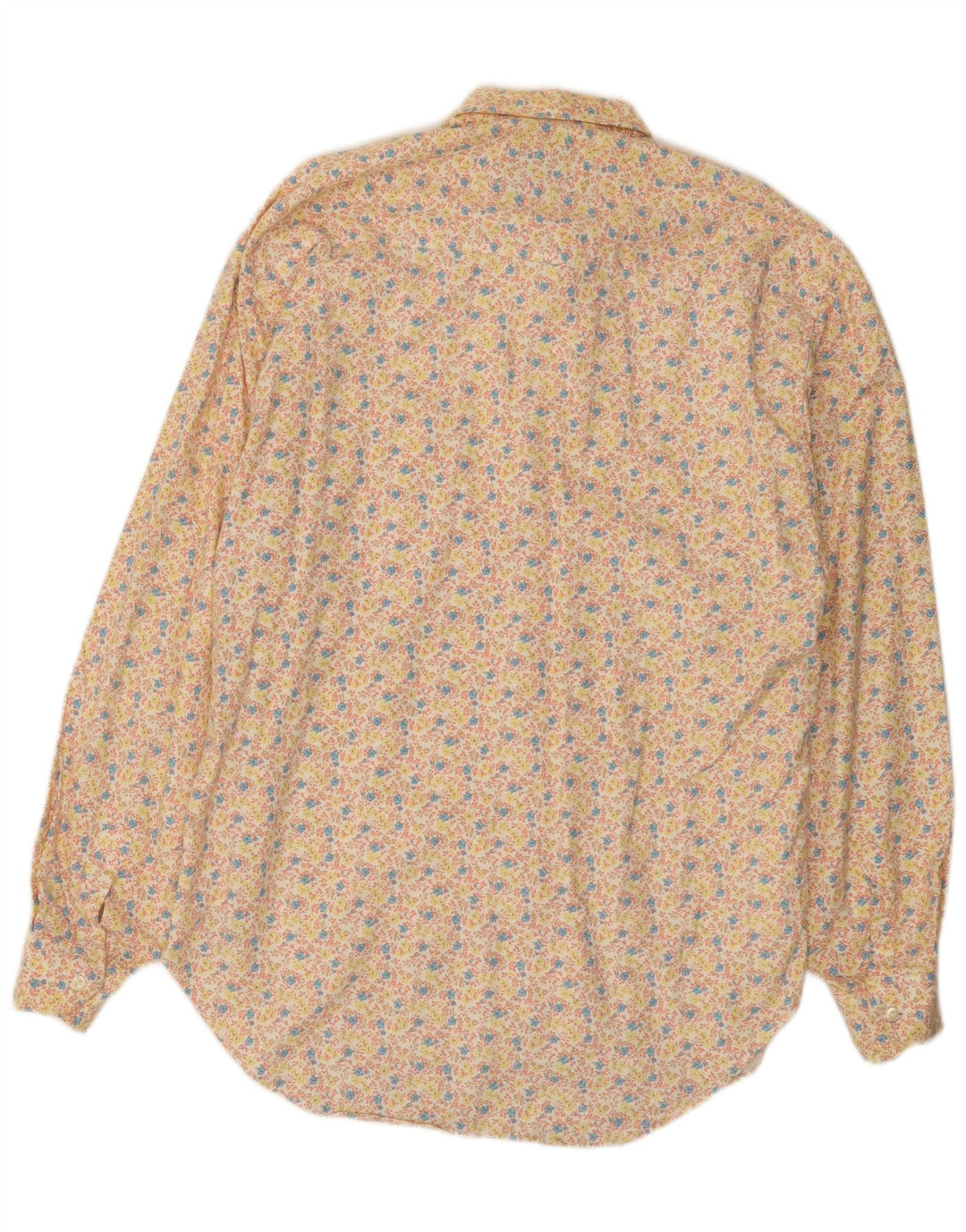 Vintage herreskjorte medium beige blomsterbomuld