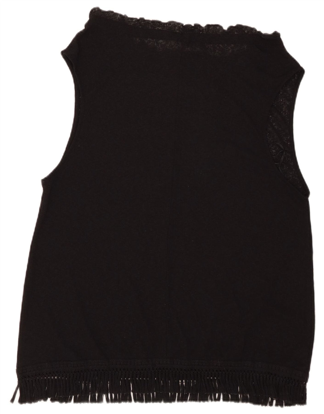 ZARA Dame ærmeløs bluse Top UK 16 Large Black