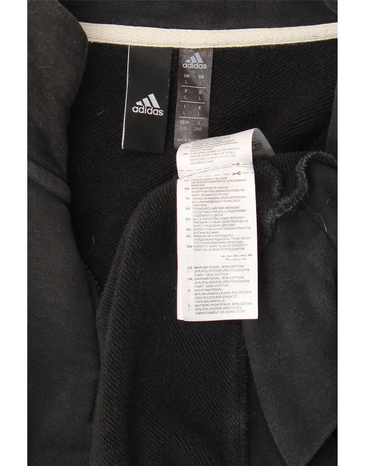Adidas Sweatshirt med lynlås til mænd, stor sort bomuld
