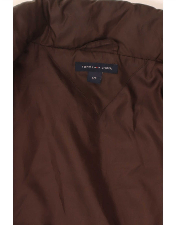 Tommy Hilfiger Womens Bomber Polstret Jakke UK 10 Small Brown Polyester