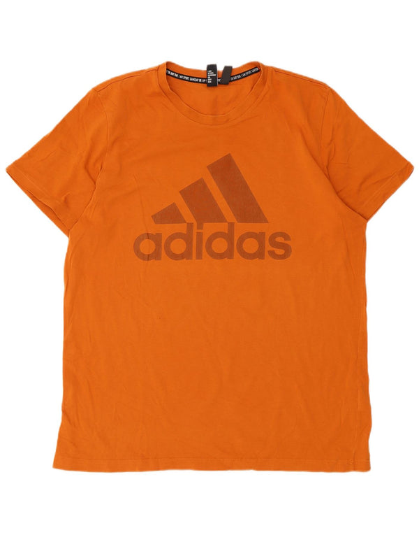 Adidas Herre Grafisk T-Shirt Top Stor Orange Bomuld