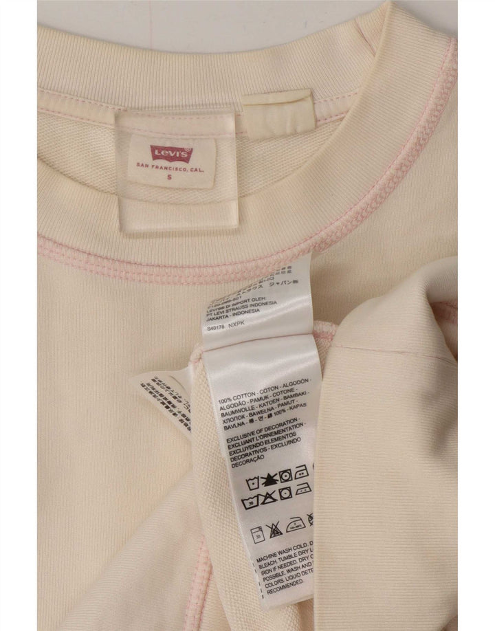 Levi's Dame Oversized Sweatshirt Jumper UK 10 Small Off White Bomuld
