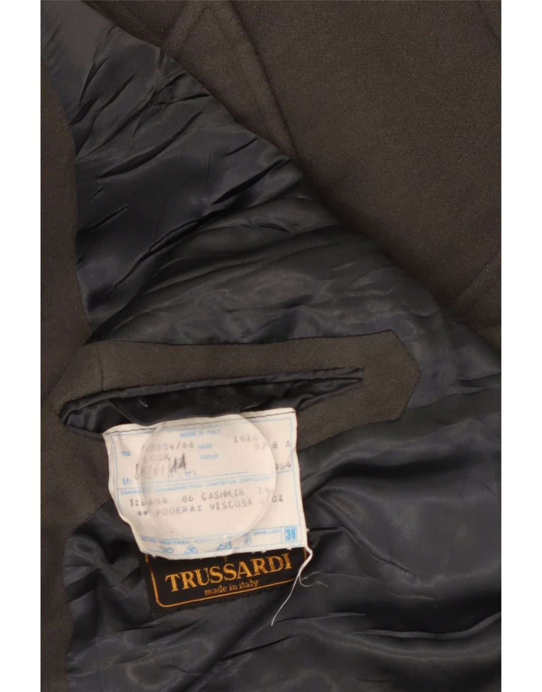 Trussardi Herre Dobbeltradet Frakke IT 52 XL Khakiuld
