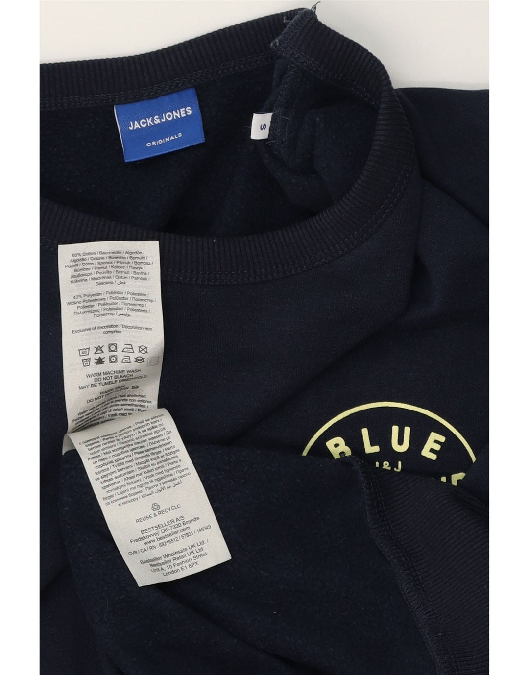 JACK & JONES Sweatshirt til mænd, lille marineblå bomuld