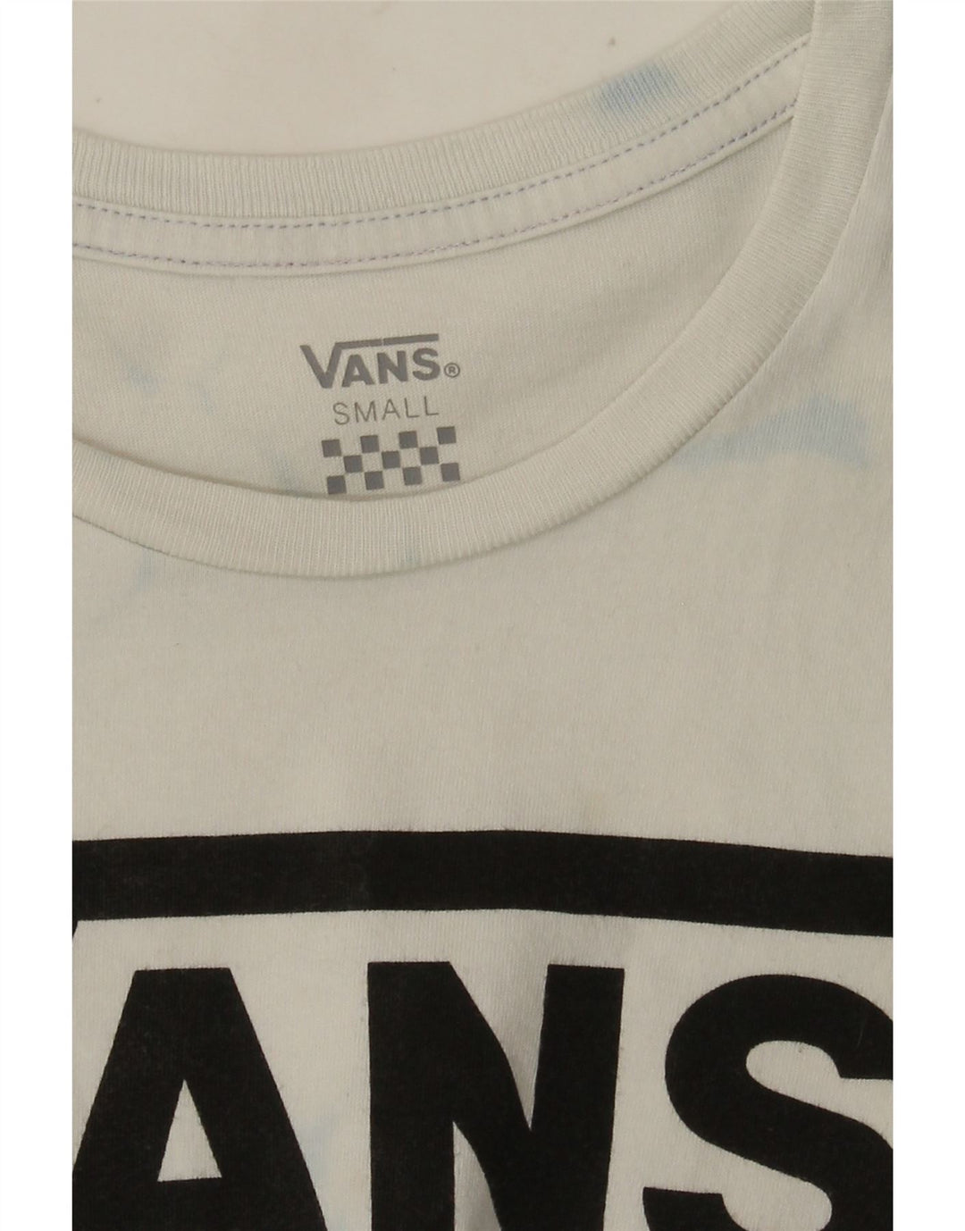 Vans Dame Grafisk T-Shirt Top UK 10 Small White Tie Dye