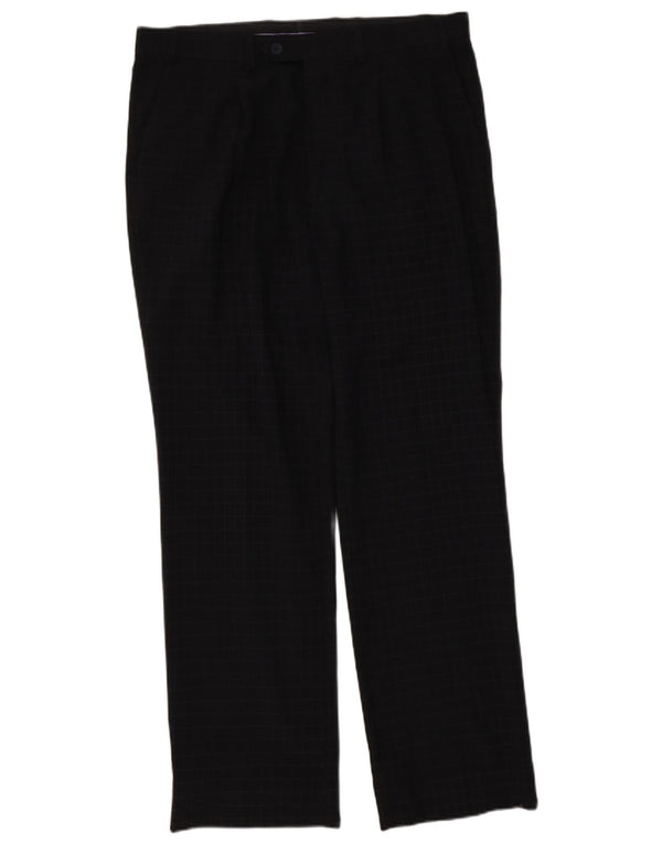 Marks & Spencer Herre Blue Harbor Straight Suit Bukser W36 L31 Navy Check