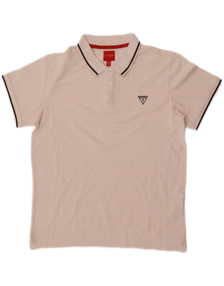 Guess Poloshirt til mænd Medium hvid bomuld