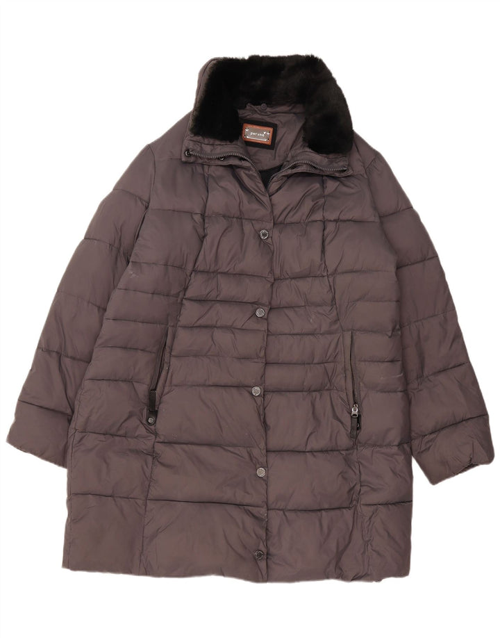 Marks & Spencer Womens Per Una Polstret frakke UK 18 XL Grå polyamid