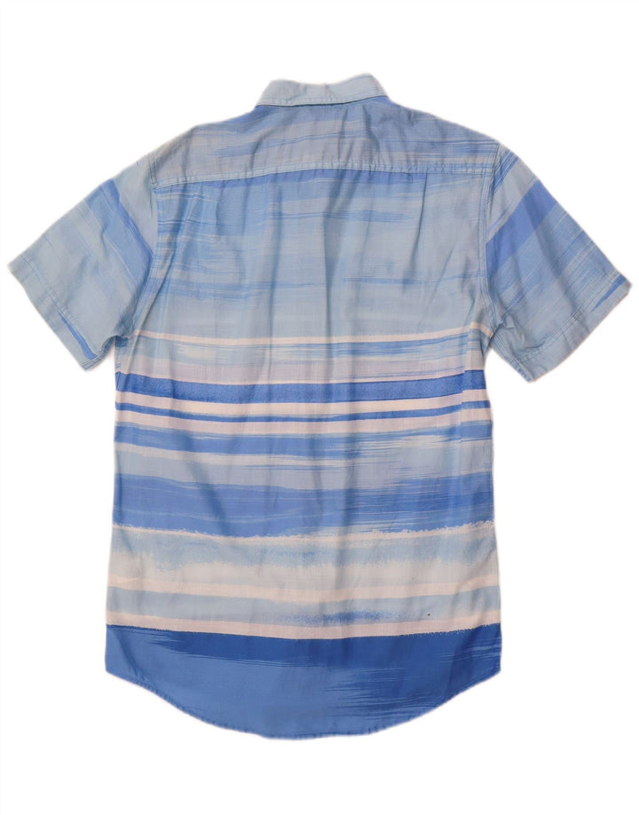 Izod Herre Salt Vand Kortærmet Skjorte Lille Blå Stribet Bomuld