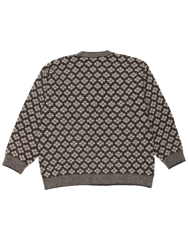 Gioferrari Herre V-hals sweater IT 54 XL Grå Argyle/Diamond