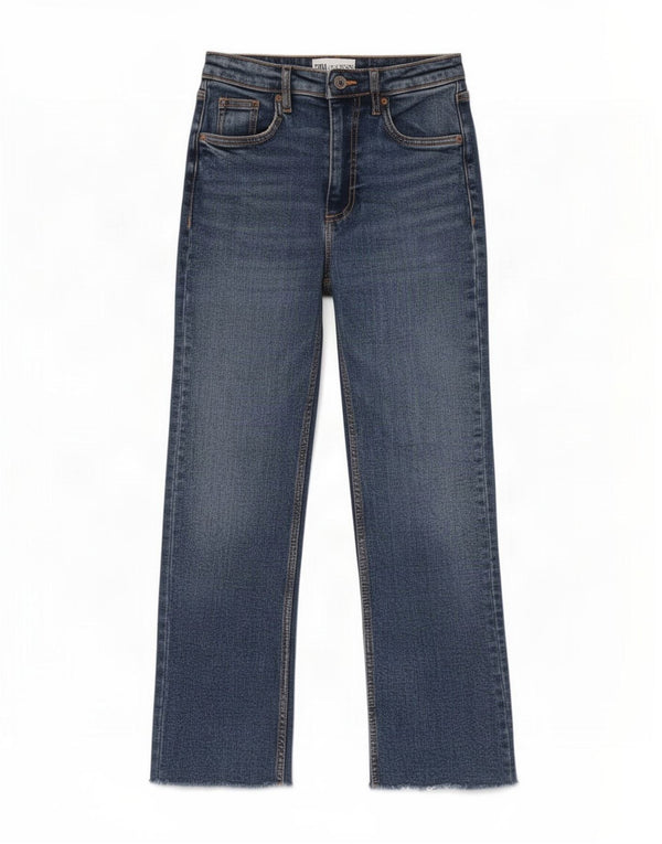 Zara Womens Crop Straight Jeans EU 32 2XS W22 L25 Blå