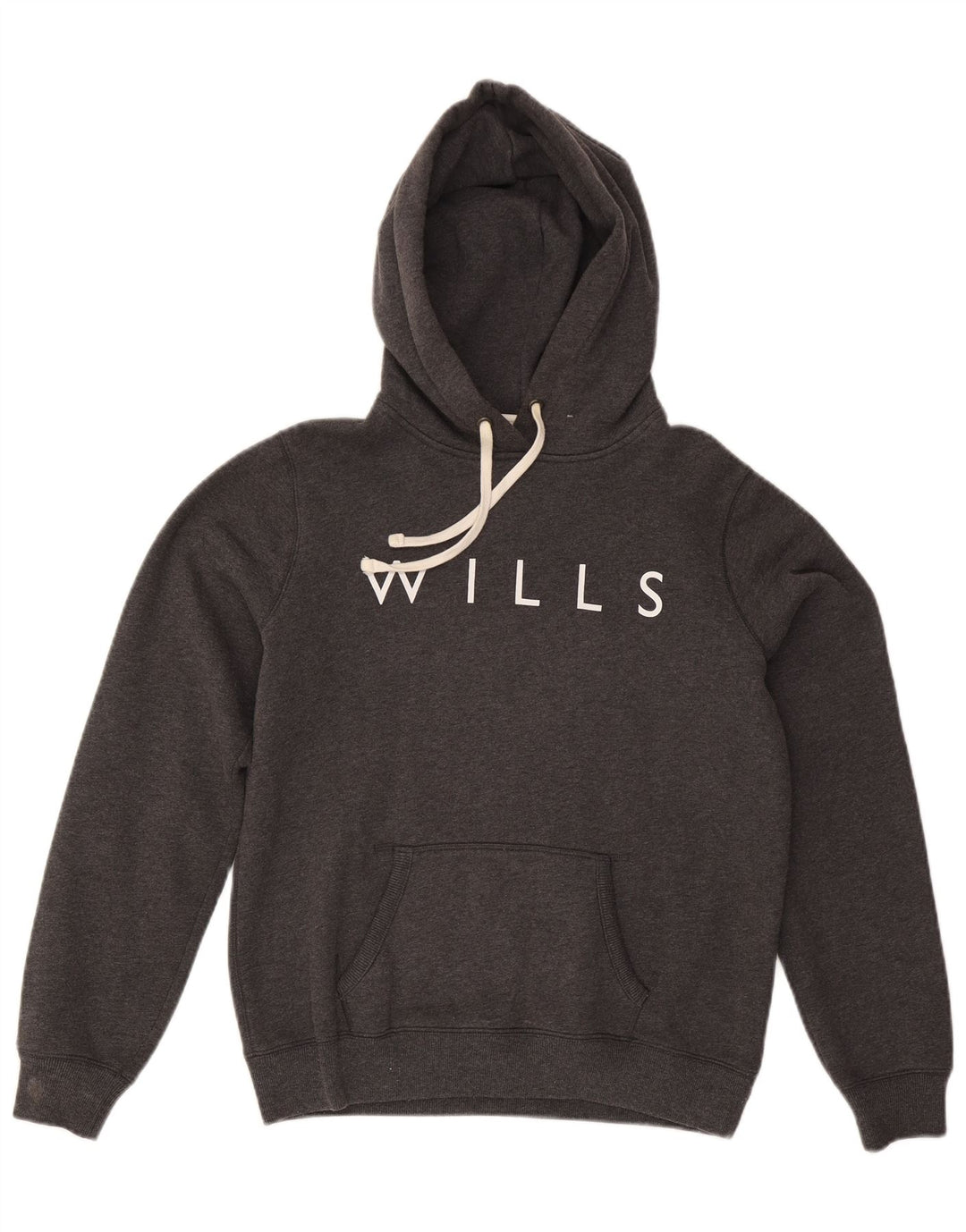 JACK WILLS Grafisk hættetrøje til kvinder UK 14 Stor grå bomuld