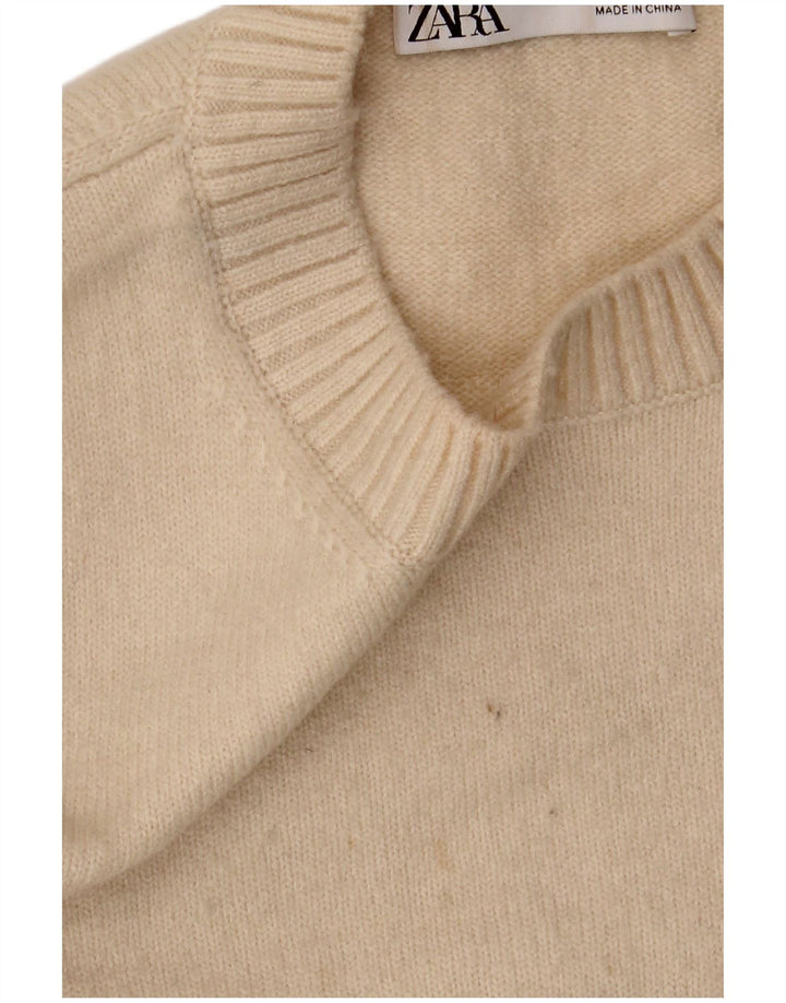 Zara Dame Crop Vest Tank Top UK 10 Small Beige