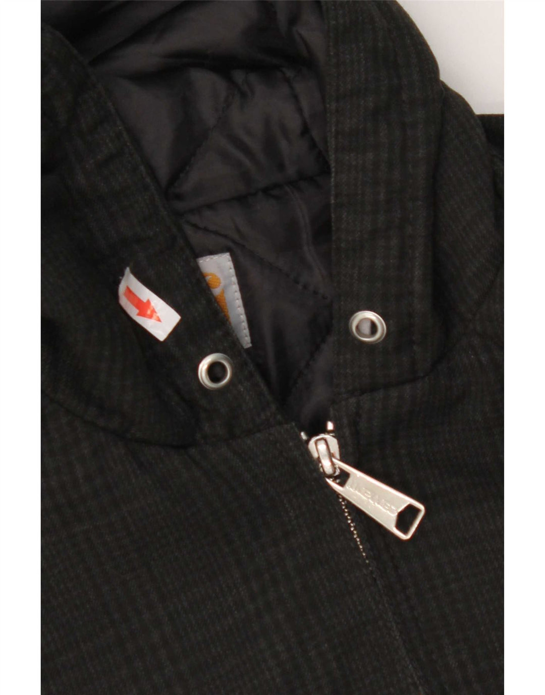 Carhartt hættebomberjakke til kvinder UK 6 XS sort ternet polyester