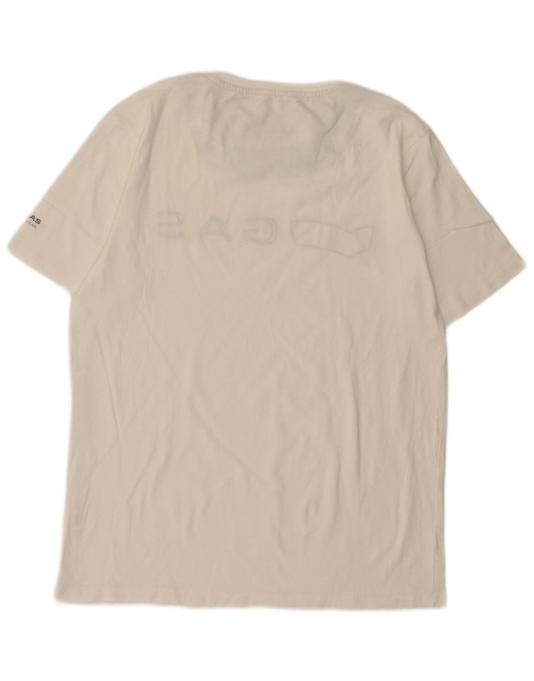 Gas Herre Grafisk T-Shirt Top Stor Hvid Bomuld