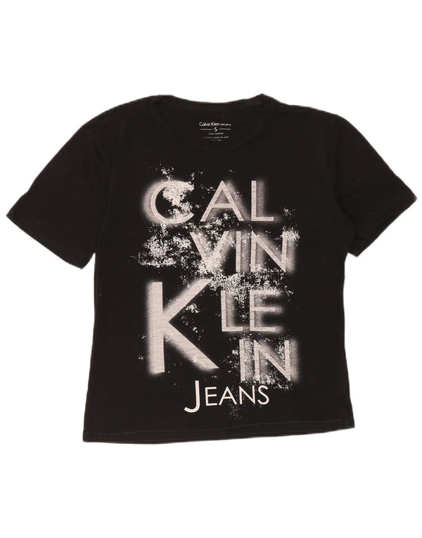 Calvin Klein Jeans Mens Graphic T-Shirt Top Small Black Cotton