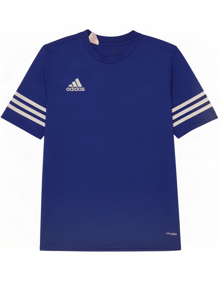 Adidas Boys Climalite T-Shirt Top 11-12 År Blå Polyester