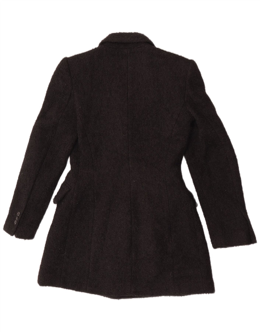 Zara Dame Longline Double Breasted Blazer Jacket UK 10 Small Black