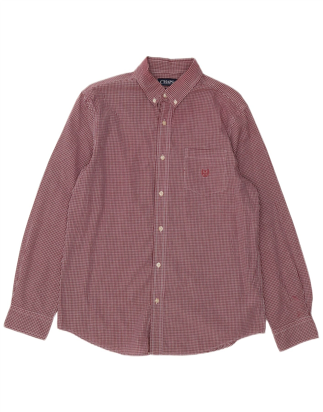 Chaps Herre Custom Fit Skjorte Large Red Gingham Cotton