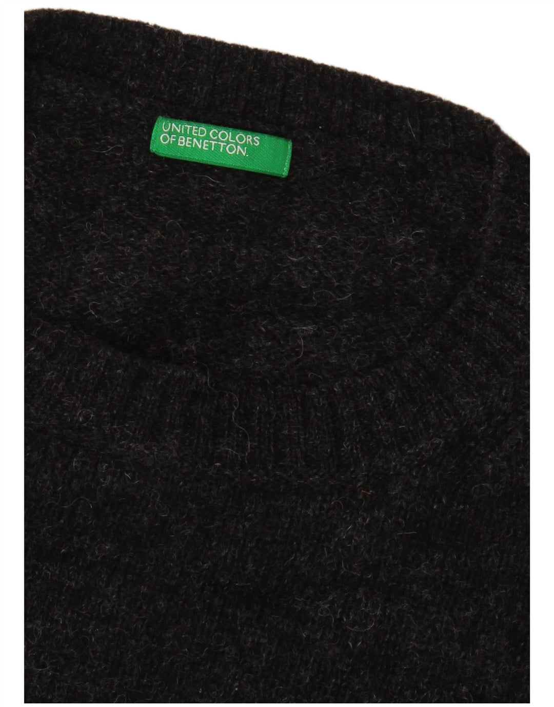Benetton Herre sweater med rund hals XL Grå Flecked
