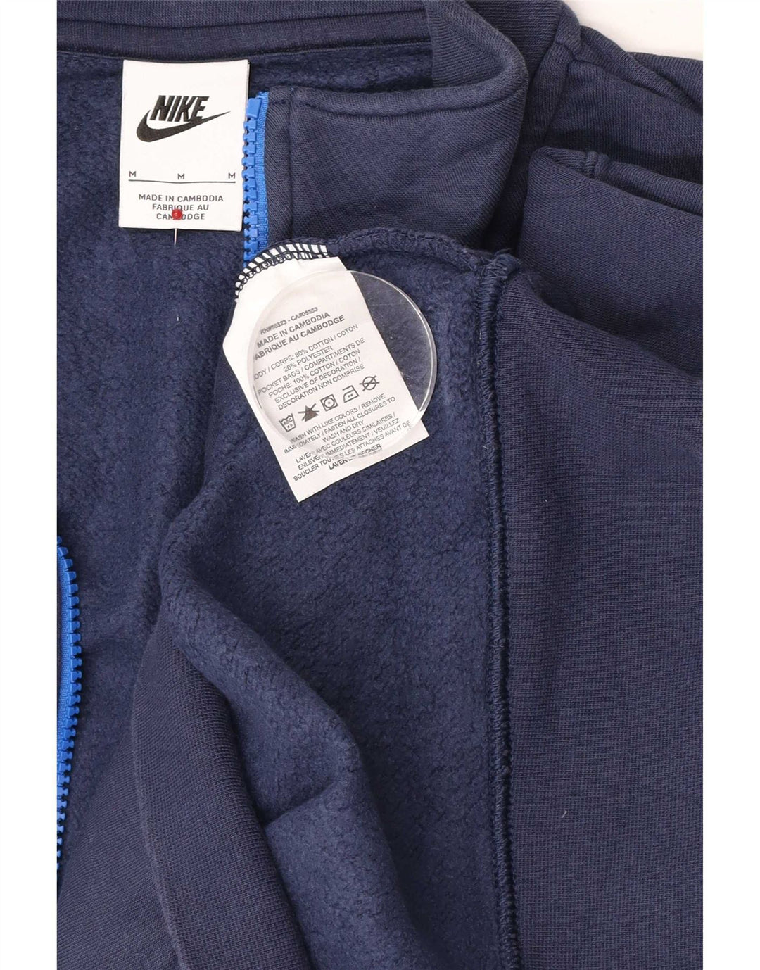 Nike Sweatshirt med lynlås til mænd, medium marineblå bomuld