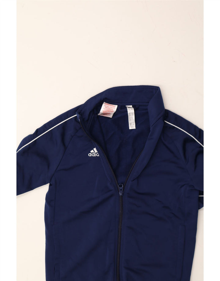 ADIDAS Boys Tracksuit Top Jacket 9-10 Years Navy Blue Polyester Vintage Adidas and Second-Hand Adidas from Messina Hembry 