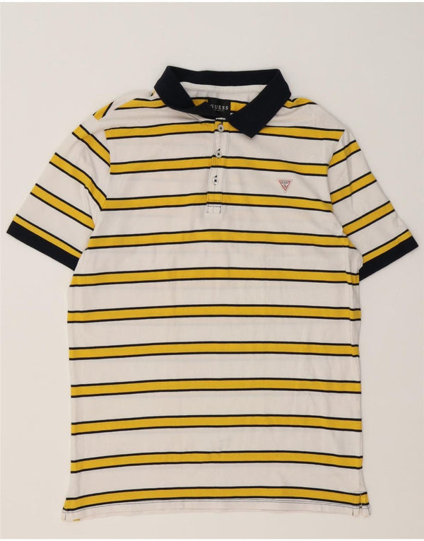 Guess Polo Shirt til mænd, stor hvid stribet bomuld