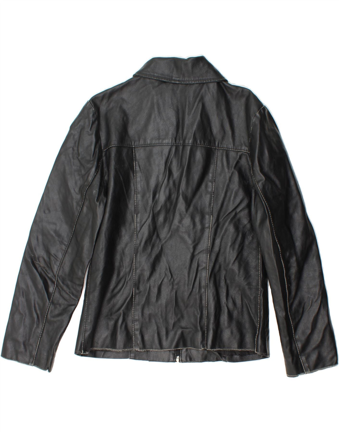 VINTAGE Womens Leather Jacket UK 14 Large Black Leather Vintage Vintage and Second-Hand Vintage from Messina Hembry 