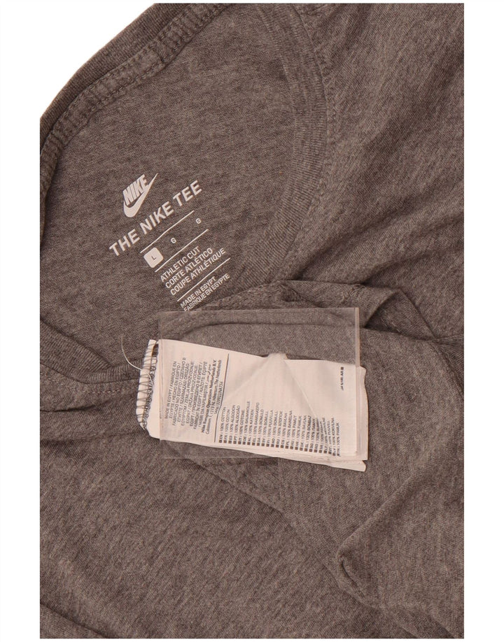 Nike Herre Athletic Cut Grafisk T-Shirt Top Stor Grå Bomuld