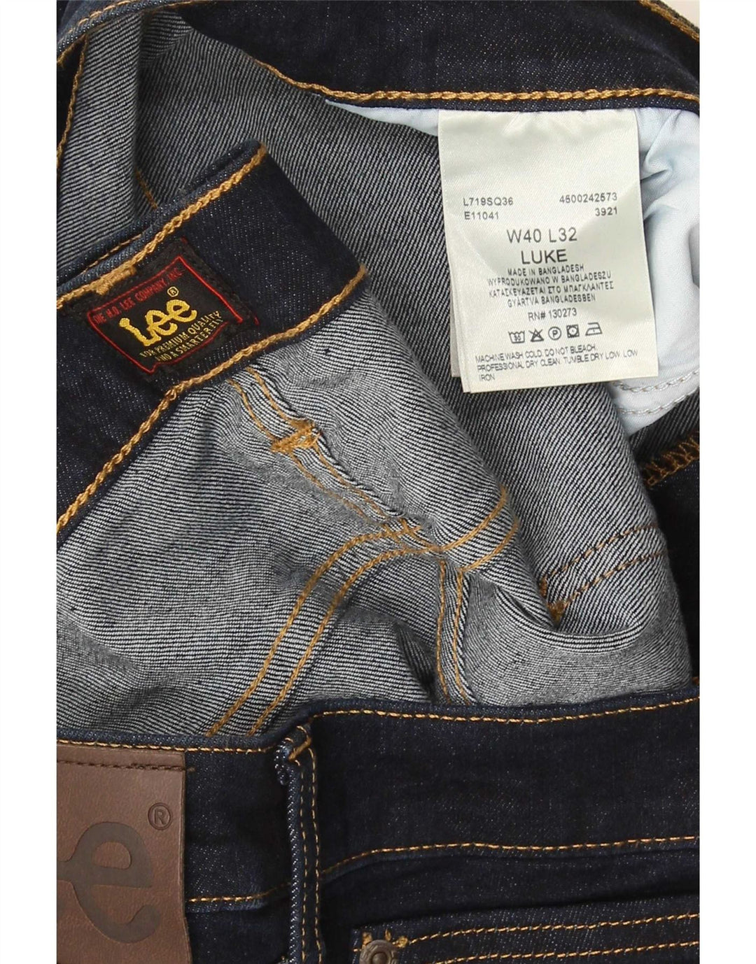 Lee Herre Luke Slim Jeans W40 L32 Marineblå Bomuld