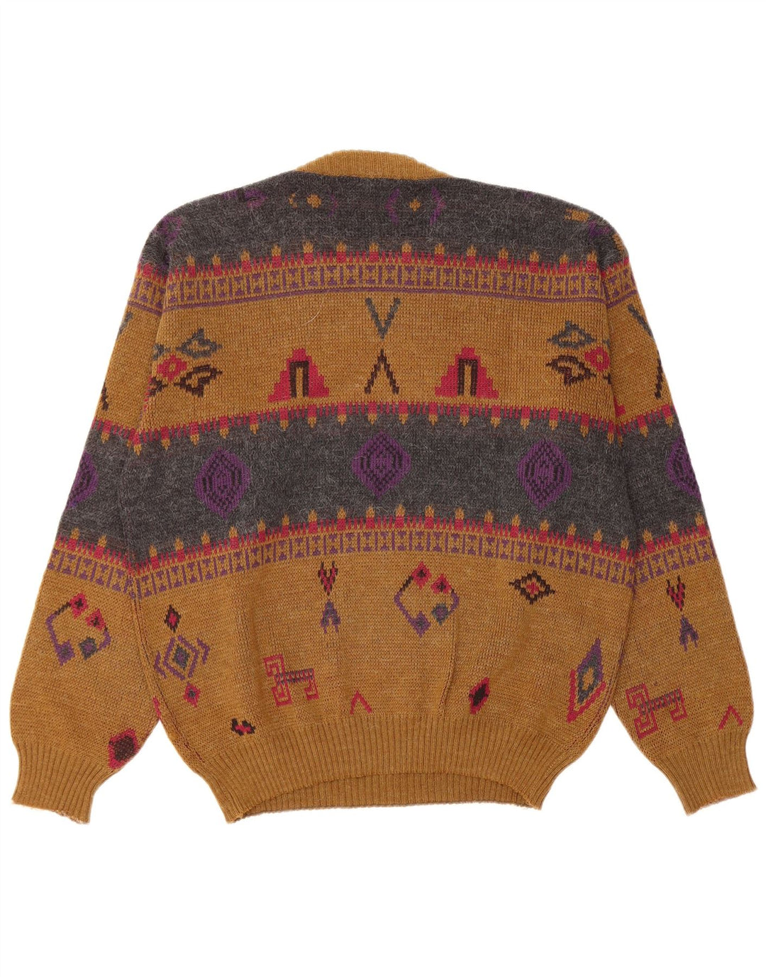 FRANK ALEXS Herre Crew Neck sweater IT 48 Medium Brun Geometrisk